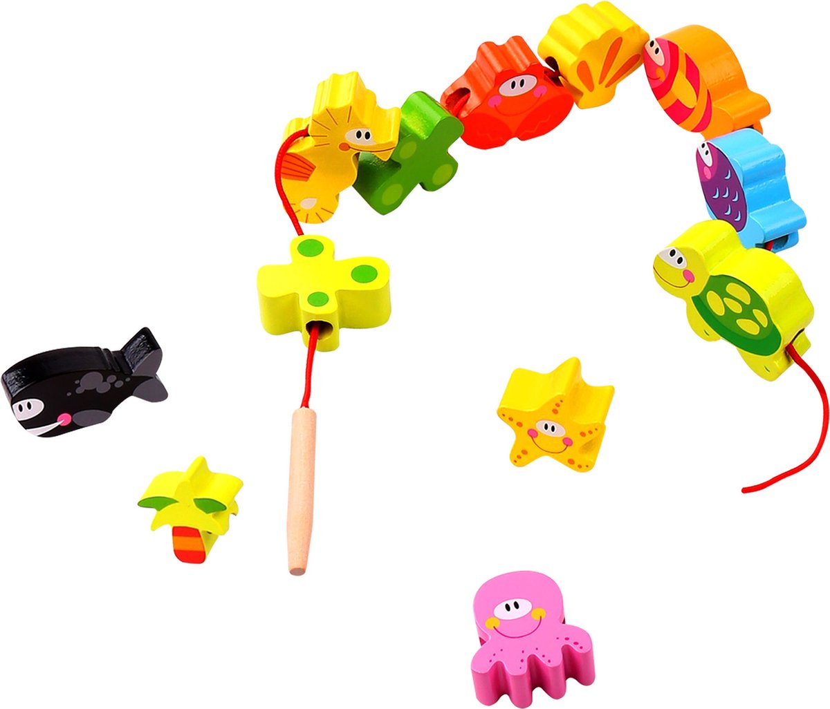 Tooky Toy - Kralenketting Junior Hout 13-delig