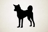 Silhouette hond - Indian Pariah Dog - Indiase Pariah Hond - XS - 28x25cm - Zwart - wanddecoratie