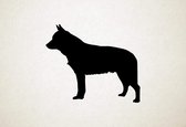 Silhouette hond - Australian Cattle Dog - Australische herder - S - 45x54cm - Zwart - wanddecoratie