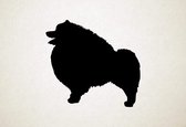 Silhouette hond - Keeshound - Keeshound - XS - 25x27cm - Zwart - wanddecoratie