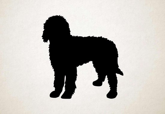 Silhouette hond - Labradoodle - XS - 26x25cm - Zwart - wanddecoratie