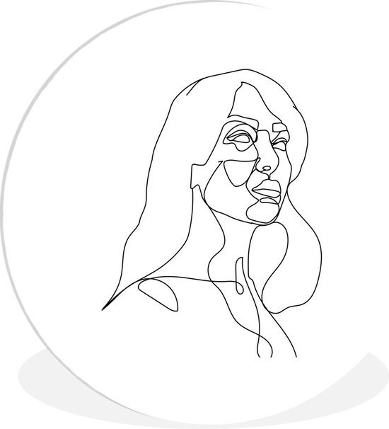 Illustration femme confiante sur fond blanc Assiette en plastique cercle mural ⌀ 60 cm - impression photo sur cercle mural / cercle vivant (décoration murale)