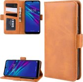 Wallet Stand Leather Cell Phone Case voor Huawei Y6 2019, met portemonnee & houder & kaartsleuven (geel)