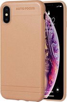 Litchi Texture TPU schokbestendig hoesje voor iPhone XS Max (bruin)