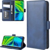 Voor Xiaomi Mi CC9 Pro / Note 10 / Note 10 Pro Dual-side magnetische gesp horizontale flip lederen tas met houder & kaartsleuven & portemonnee (donkerblauw)