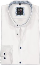 OLYMP Level 5 body fit overhemd - mouwlengte 7 - wit 2-ply (contrast) - Strijkvriendelijk - Boordmaat: 41