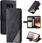 Voor Samsung Galaxy S8 Skin Feel Splicing Horizontale Flip Leather Case met houder & kaartsleuven & portemonnee & fotolijst (zwart)