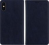 Voor iPhone XS Max DZGOGO ZEN-serie schokbestendig PU + TPU beschermhoes met houder & kaartsleuven & portemonnee (blauw)