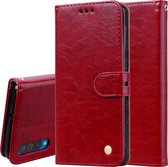 Zakelijke stijl olie wax textuur horizontale flip lederen case voor Galaxy A50, met houder & kaartsleuven & portemonnee (rood)