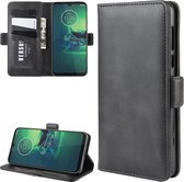 Voor Motorola Moto G8 Plus Dual-side magnetische gesp horizontale flip lederen tas met houder & kaartsleuven & portemonnee (zwart)