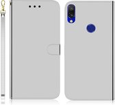 Voor xiaomi redmi 7 / y3 geÃ¯miteerd spiegelend oppervlak horizontale flip lederen tas met houder & kaartsleuven & portemonnee & lanyard (zilver)