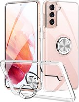 Hoesje Geschikt Voor Samsung Galaxy S21 Plus hoesje - Luxe TPU Backcover Clear - Hoesje Geschikt Voor Samsung Galaxy S21 Plus met Ring houder / Ring vinger houder / standaard