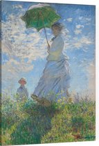 Vrouw met een parasol, Claude Monet - Foto op Canvas - 45 x 60 cm