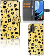 Wallet Book Case met Pasjeshouder Xiaomi Redmi 9T | Poco M3 Hoesje Punk Yellow