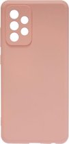Shop4 - Samsung Galaxy A52 Hoesje - Zachte Back Case Mat Licht Roze