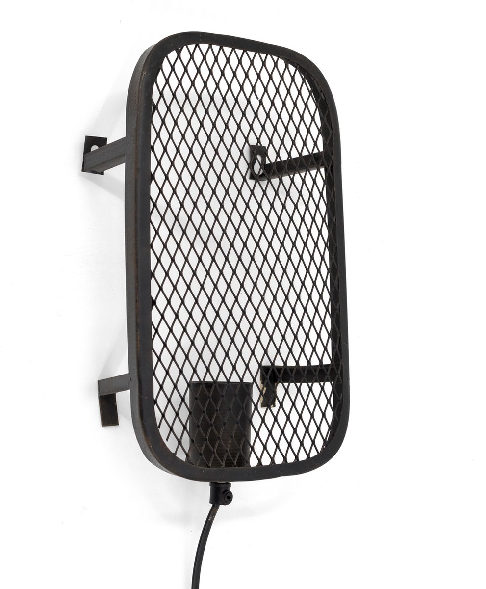 Kolony Zwarte wandlamp met gaas