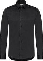 Purewhite -  Heren Slim Fit  Essential Overhemd  - Zwart - Maat XXL
