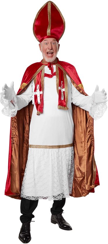 dressforfun - Sinterklaas - Sint Niklaas set donkerrood S - verkleedkleding kostuum halloween verkleden feestkleding carnavalskleding carnaval feestkledij partykleding - 303458