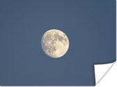 Poster Lune dans un ciel bleu 160x120 cm - Tirage photo sur Poster (décoration murale salon / chambre) XXL / Grand format!