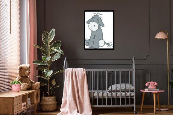 Photo en cadre - Une illustration d'un cadre photo câlin d'âne 60x80 cm - Affiche sous cadre (Décoration murale salon / chambre)