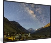 Voie lactée sur la face nord du mont. Monastère de l' Everest et de Rongbuk, cadre photo Tibet noir sans passe partout