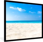 Image encadrée - Image d'un cadre photo plage tropicale noir 40x40 cm - Affiche encadrée (Décoration murale salon / chambre) / Mer et plage