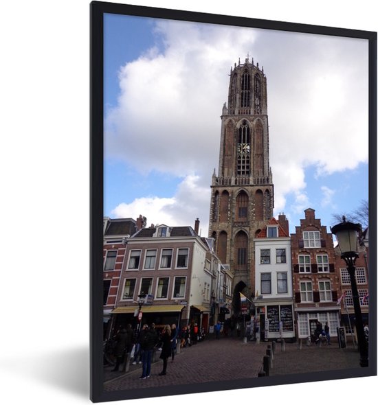 Fotolijst incl. Poster - Utrecht - Domtoren - Wolken - 60x80 cm - Posterlijst