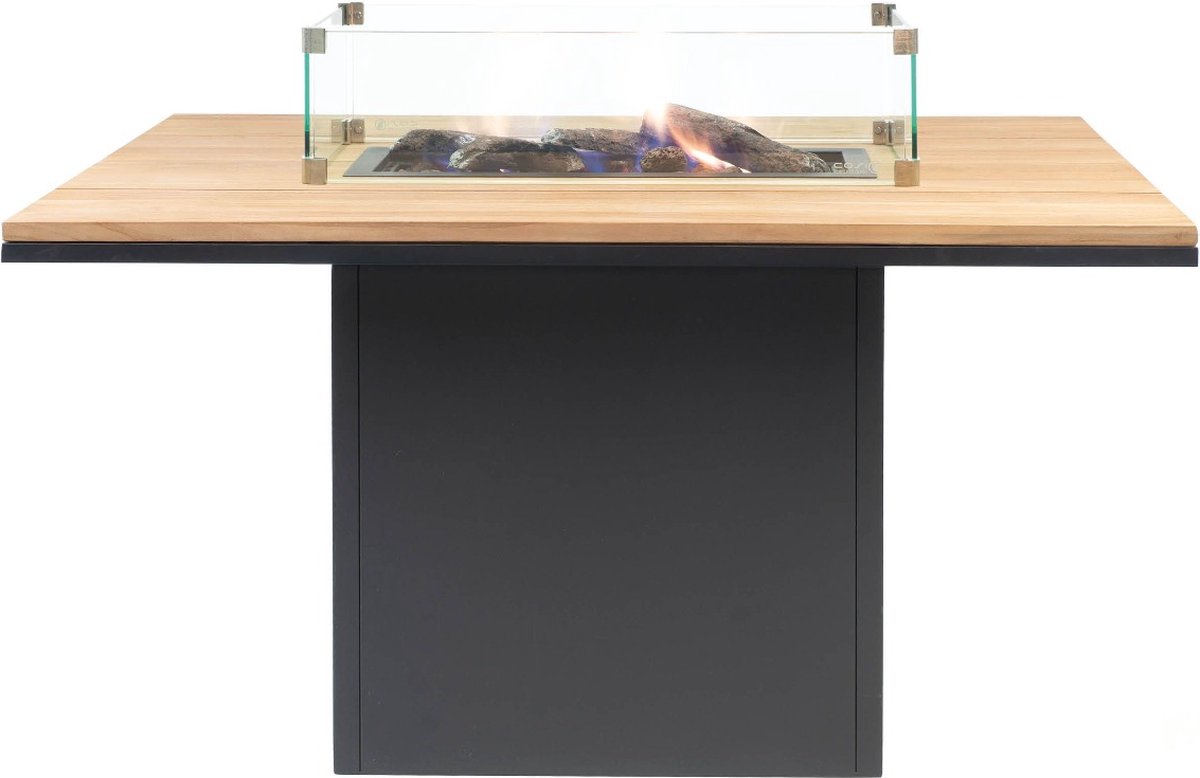 Cosi Cosiloft Relax - Table de feu à hauteur de table - Noir avec teck
