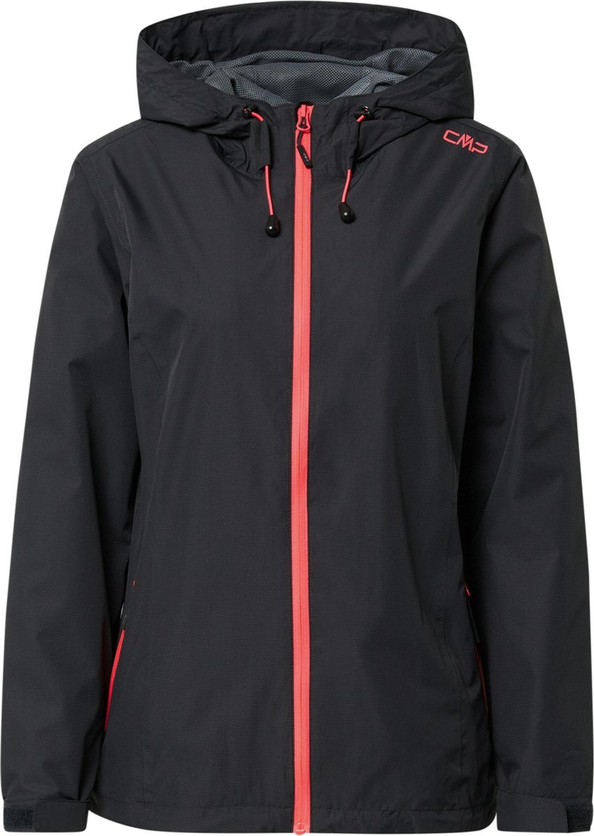 Cmp outdoorjas woman rain fix hood jacket Antraciet