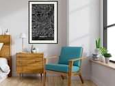 Artgeist - Schilderij - City Map: Munich (dark) - Multicolor - 20 X 30 Cm