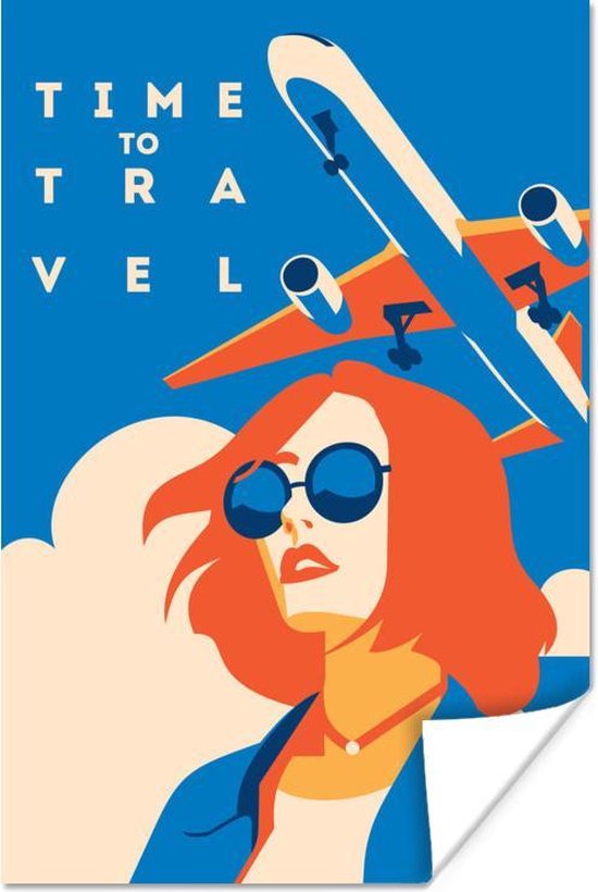 Vol vacances Temps de travel avec une femme 60x90 cm