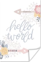 Illustration pour enfants de flèches avec la citation Hello world 40x60 cm