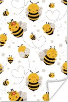 Kinderpatroon met verschillende bijen 20x30 cm - klein - Foto print op Poster (wanddecoratie woonkamer / slaapkamer)