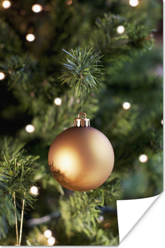 Boule de Noël dorée en papier poster sapin de Noël 120x180 cm - Tirage  photo sur... | bol