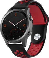 Siliconen Smartwatch bandje - Geschikt voor  Garmin Vivomove HR sport band - zwart/rood - Horlogeband / Polsband / Armband