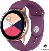 Siliconen Smartwatch bandje - Geschikt voor  Samsung Galaxy Watch Active / Active 2 sport band - paars - Strap-it Horlogeband / Polsband / Armband