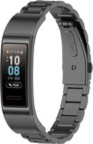 Stalen Smartwatch bandje - Geschikt voor  Huawei band 3 / 4 Pro stalen band - zwart - Horlogeband / Polsband / Armband