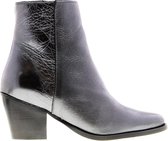 Tango | Ella square 10-d gun metal crack leather boot - black heel/sole | Maat: 39