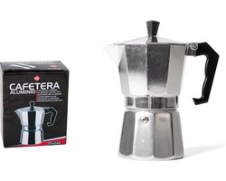 Percolator - 150 ml - voor 3 espresso - mokka / koffiemaker - aluminium - Koffiezetapparaat - Italiaanse koffiezetter