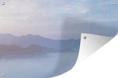 Tuinposter - Tuindoek - Tuinposters buiten - Mist trekt over China - 120x80 cm - Tuin