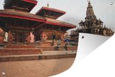 Tuindecoratie Durbar plein Kathmandu - 60x40 cm - Tuinposter - Tuindoek - Buitenposter