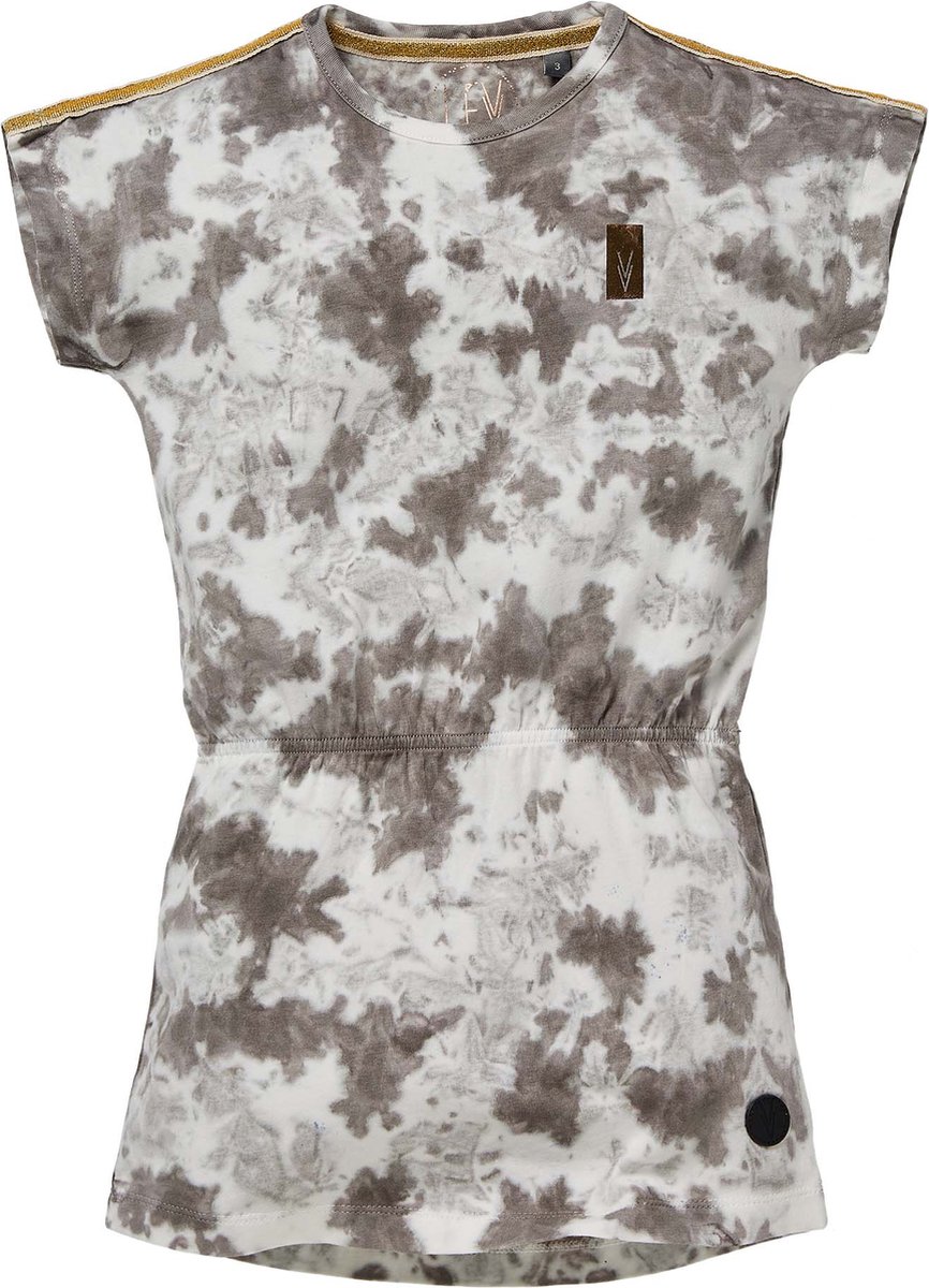 Levv meisjes korte mouwen jurk Nadja Steel Grey - maat 86