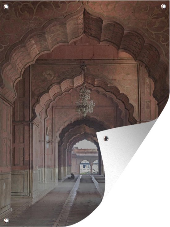 Muurdecoratie buiten Architectuur India - 120x160 cm - Tuindoek - Buitenposter