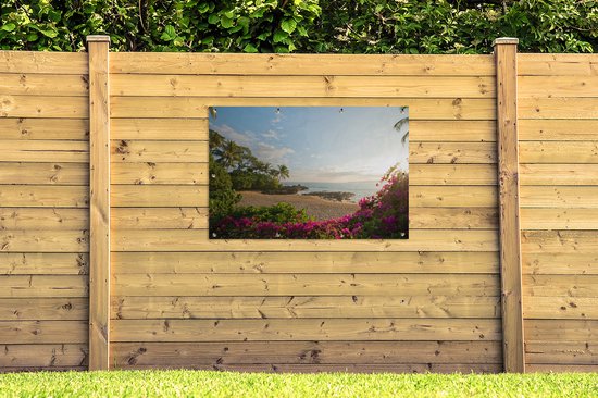 Affiche de jardin plage sur la côte 120x80 cm - Toile de jardin / Toile d'extérieur / Peintures d'extérieur (décoration de jardin)