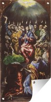 Tuinposter Pinksteren - Schilderij van El Greco - 30x60 cm - Tuindoek - Buitenposter