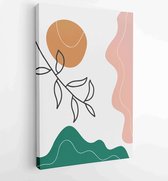 Botanical abstract art backgrounds vector. Summer square banner 2 - Moderne schilderijen – Vertical – 1929690719 - 80*60 Vertical