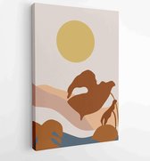 Mountain and Botanical wall art vector set. Earth tones landscapes wallpaper 2 - Moderne schilderijen – Vertical – 1924982618 - 40-30 Vertical