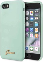 Guess Silicone Retro Back Case - Geschikt voor Apple iPhone 7/8/SE (2020) - Groen