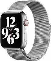 Milanees bandje geschikt voor Apple Watch 38 mm - Geschikt voor Apple Watch Series 1,2,3,4,5,6 en SE - RVS - Zilver