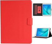 Voor Samsung Galaxy Tab A 9.7 T550 / T555C Effen kleur Horizontaal Flip Leren Case met Kaartsleuven & Houder & Slaap / Wekfunctie (Rood)